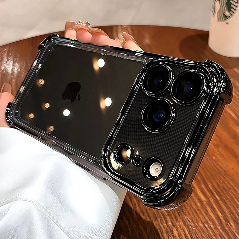 Luxury Electroplate Shockproof Transparent Magsafe Case for iPhone 11 / 12 / 13 / 14 / 15 / 16 / 17