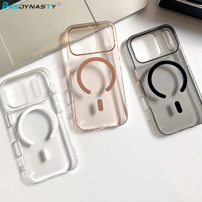 Transparent Hard Clear Magsafe Case for iPhone 12 / 13 / 14 / 15 / 16 / 17 Pro Max / Plus / Air